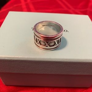 Tiffany & Co. Atlas Roman Numeral Wide Band Ring